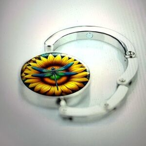 Sunflower and Dragonfly Purse Hook